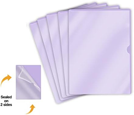 Lavender Vinyl Folders, Heavy Duty Plastic Folders with Clear Front Pocket, Doctor Stuff, Letter Size L-Type Document Holder for Home, Office and Medical, Pack of 50 - Image 2