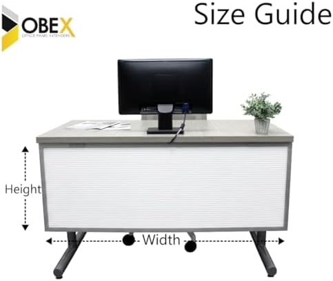 OBEX Polycarbonate Table Mounted Modesty Panel Easy Install Privacy Shields for Reception, Office, and Student Desk, 18" x 48", White - Image 2