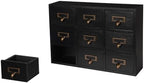 DKSLALALI Apothecary Cabinet Vintage, 9 Drawers Herb Storage Box Chinese Medicine Cabinet Index Card Catalog Desk Apothecary Shelf to Store Jewelry Medications Herbs (Black) - Image 6