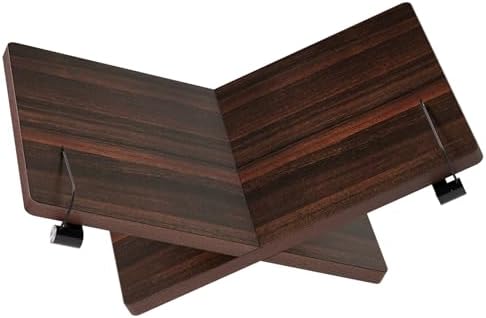 Walnut Wooden Cookbook Stand with Elastic Page Clips, 15.8" x 9.5" x 5.5" Large Recipe Book Holder for Kitchen Counter, Hands Free Display Stand for Cooking - Image 7