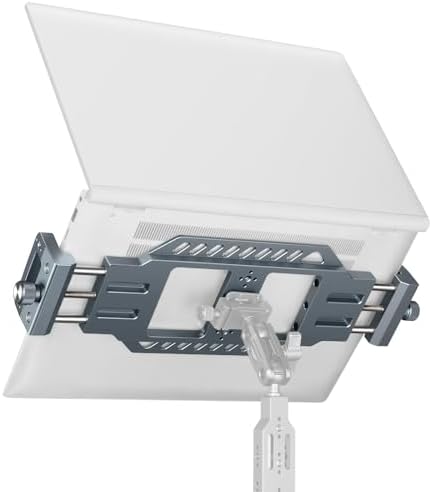 Laptop Holder Stand Desk Mount Clamp with 1/4" Srew, Fits Max 16" MacBook Notebook, Aluminum Large Clamp Clip for Tripod by CAMOLOGEEK