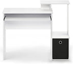Furinno Econ Desk, 40-in Wide Gaming Desk with Keyboard Tray, Plain White - Image 7