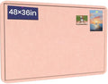 Large Cork Bulletin Board 48" x 36", Felt Pin Board, Pink by Hrrtyueg