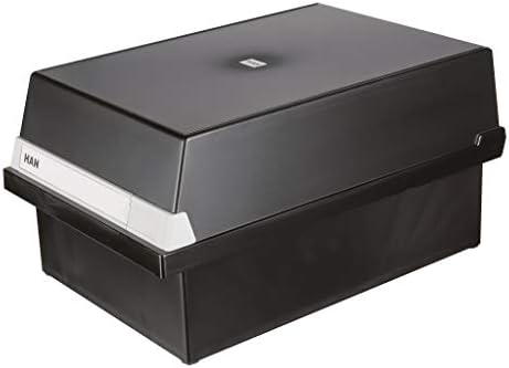 HAN 955-13, Card Filing Box A5 Landscape. Innovative, Attractive Design Holds 1,300 Cards, readjustable lid Supplied with Large Inscription Label, Black by Unknown