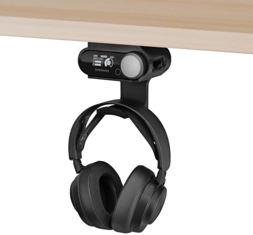 Under Desk Headphone Hanger Stand for Steelseries Arctis Nova Pro, Elite and Pro Omni Wireless Headsets with Dock for the Wireless Base Station by Brainwavz (HPS02) by Brainwavz