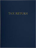 LUXPaper 9" x 12" Tax Return Folders | Two Pocket | Nautical Blue Linen | Gold Foil Text | 100lb. Cover | 50 Qty by LUXPaper