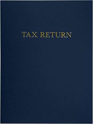 LUXPaper 9" x 12" Tax Return Folders | Two Pocket | Nautical Blue Linen | Gold Foil Text | 100lb. Cover | 50 Qty by LUXPaper