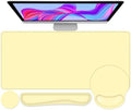 4 PCS Mouse Pad Desk Mat Protector, Keyboard Wrist Rest + Comfortable Mouse Pad with Wrist Rest +Coaster, Large Gaming Mousepad for Computer Laptop, 35.4" X 15.7" XXL Deskpad for Office Home I Yellow by NXZGO