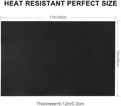 Leather Heat Resistant Placemats Set of 6 Waterproof Wipeable Washable PU Table Mats,Easy to Clean Anti-Slip (6, Black) - Image 6