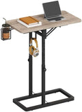 HOOBRO Adjustable TV Tray Table, C-Shaped Side Table with Foldable Tabletop by HOOBRO
