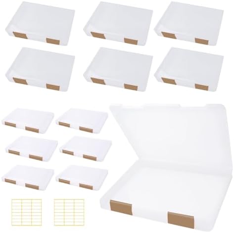 12 Pcs Clear Paper Storage Box, Brown, 12.4 x 9.84 x 1.18 Inches by OLUTACOT