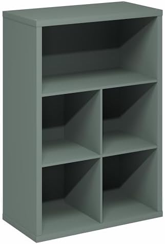 Furinno Cubicle Book Shelf, 5-Cube Bookshelf, Extra Thick Frame Cube Storage Organizer Bookcase with Closed Back, 15.3 x 29.9 x 43.3, for Living Room, Bedroom, Home Office, Sage Green - Image 7
