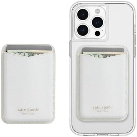 kate spade new york Magnetic Card Holder/Wallet - White Glitter by Unknown