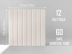 Slated Felt Bulletin Board Tiles | Cork Board Alternative for Walls | Wall Panels for Office & Home Decor | Aesthetic Pinboard & Photo Board | 12-Pack (11.8" x 11.8") with Adhesive | Beige - Image 4