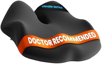 Elevate Series by Everlasting Comfort Doctor Recommended Memory Foam Seat Cushion for Office Chairs & Car - Ergonomic Desk Accessories - Cushions for Tailbone Pain Relief (Charcoal Black, Large) by EverlastingComfort