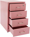 4 Drawer Vertical File Cabinet, Beige Metal File Cabinet with Lock(Pink) by Unknown