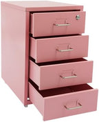 4 Drawer Vertical File Cabinet, Beige Metal File Cabinet with Lock(Pink) by Unknown