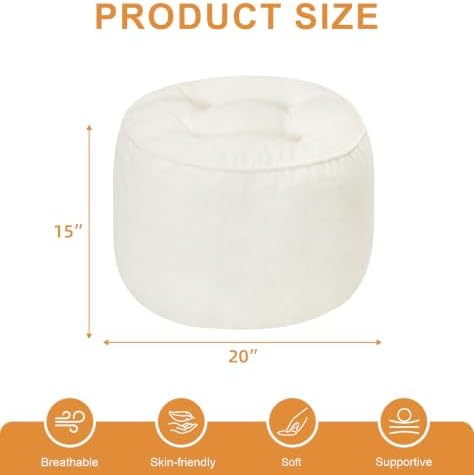 Hobestluk Round Oversized Ottoman Foot Leg Rest Under Desk for Couch - Image 2