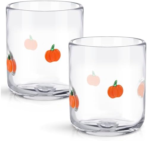 SiliFine 2 PCS Pumpkin Icon Juice Glasses by SiliFine