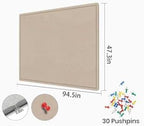 Extra Large Bulletin Board 96" x 48", Felt Pin Board, Beige Brown - Image 4