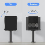 suptek Small Clamp-on Speaker Stand Desk Mount Set, Tilt, Swivel, 7.8 x 6.5 inch Trays, Universal Audio Holders for Computer and Bookshelf Speakers, Elevated Sound, 2 Pack, Black, SDM001SFX - Image 2