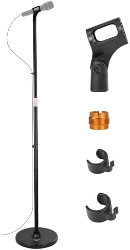 NEEWER Microphone Floor Stand, 3 Section Adjustable Detachable Mic Clamp Holder Mount with Weighted Base, Compatible with Blue Yeti HyperX QuadCast Shure SM58 Samson Q2U Fifine K669B, MS045 - Image 4
