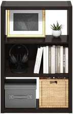 Furinno Viola 3-Tier Book Shelf, Extra Thick Frame Bookshelf, Dark Oak - Image 4