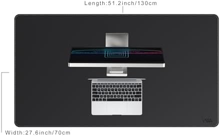 VYAAA Leather Desk Mat, 51"×27.5" Large Mouse Pad, Desktop Protector for Desk, Multifunctional Keyboard Mouse Pad for Home or Office (Black) - Image 2