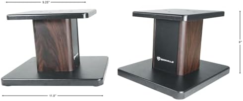 Rockville RHT8D Pair 8" Dark Wood Desktop Speaker/Studio Monitor Stands - Image 3