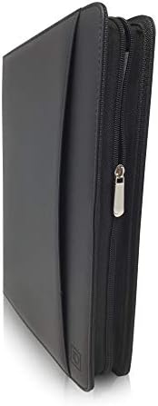 Matt Black Zippered Portfolio Binder - PU Leather Business Portfolio Organizer - Padfolio for Men & Women with US Letter Notepad, 10.5 Inch Tablet Pocket & Gift Box by Lautus Designs - Image 5