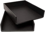 Armory by Castle - Leatherette Two Stackable Paper Trays Desk Organizer - Clutter Organizer for Home, Office, Personal, and Employee Files (Two Paper Trays - Stackable) - Image 3