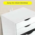 TUSY Mobile File Cabinet, 5-Drawer Storage Cabinet, Vertical Rolling Storage Organizer Chest with Wheels & Anti-Tip Kit, for Home Office, Craft Room, White - Image 5