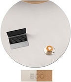 CENNBIE 42 Inches Cork Leather Round Table Cover Mat(Cream) by CENNBIE