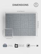 Bumusty 48" x 36" Large Cork Board Alternative, Slate Gray - Image 2
