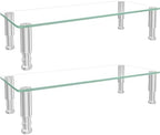 2 Pack Computer Monitor Riser with Height Adjustable Multi Media Desktop Stand for Flat Screen LCD LED TV, Laptop/Notebook/Xbox One,HD01T-201 by HEMUDU