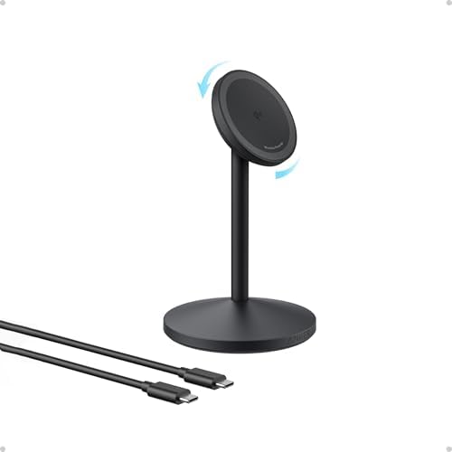 Anker MagSafe Charger, MagGo Qi2 15W 360-Degree Wireless Charger Stand by Anker