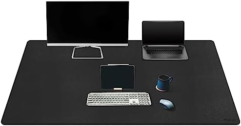 Mydours Extra Large 59" x 24" PU Leather Desk Pad,Gaming Mouse Pad, Black by Mydours