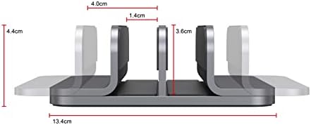 JOKItech Dual Aluminum Vertical Laptop Stand Organizer, Sturdy Notebook Computer Holder Stand Compatible with New Liquid Retina XDR Apple MacBook Air/Pro/Neo, Mac mini, Apple TV & iPad Pro - Spacegray - Image 2