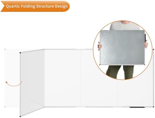 VIZ-PRO Large Magnetic Dry Erase Whiteboard, 120 x 48 Inches, Foldable - Image 4