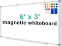 H-Qprobd Dry Erase White Board for Wall 6' x 3' Large Magnetic Whiteboard 72"x36" Aluminum Presentation Whiteboard with Long Pen Tray, 6 Markers, 2 Erasers &12 Magnets by H-Qprobd