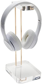RUSSELL+HAZEL Acrylic Headphones Stand with Gold Hardware, Clear Headset Holder & Desk Accessory for Home Office Workspace Organization, 4" x 5" x 10.5"(Pack of 2) - Image 5