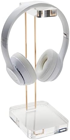 RUSSELL+HAZEL Acrylic Headphones Stand with Gold Hardware, Clear Headset Holder & Desk Accessory for Home Office Workspace Organization, 4" x 5" x 10.5"(Pack of 2) - Image 5
