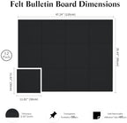 48" x 36" Decorative Bulletin Boards, Large Cork Board Alternative | 50 Pushpins, 60 Adhesive Tabs, Solid-Tile 12-Pack Felt Wall Tiles, Cork Boards for Office Push Pin Board Felt Board, Black - Image 3