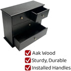 Wooden Drawers Oak Desk Organizer with Drawers，Black - Image 5