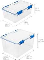 IRIS USA 4-Pack 26.5/44 Combo Qt Storage Bins with Gasket Lids, Clear/Blue - Image 5