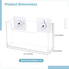 OMISTAR 4 PCS Post Card Holder Display Stand, 6.5 x 4 Inch Clear Acrylic Wall Mount Postcard Holder with Adhesive Suction Base, Mail Holder Box for Index Organizer Desk Table Home Office (4PCS) - Image 4