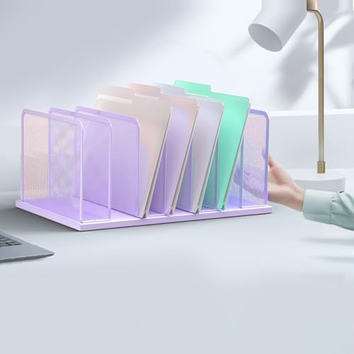Kuntine.B 7-Section Upright Desk File Organizer Purple 1 Pack - Image 5
