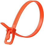 RETYZ 14-Inch Orange Reusable Releasable Cable Ties – 100 Pack, 50 lb Strength, Patented Quick-Release, Tool-Free Design for Home, Office, and Light Industrial Use by RETYZ