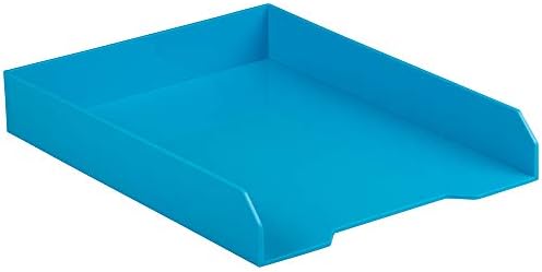 JAM PAPER Stackable Paper Trays - Blue - Desktop Document, Letter, & File Organizer Tray - 2/Pack - Image 4