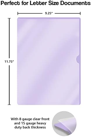 Lavender Vinyl Folders, Heavy Duty Plastic Folders with Clear Front Pocket, Doctor Stuff, Letter Size L-Type Document Holder for Home, Office and Medical, Pack of 100 - Image 3